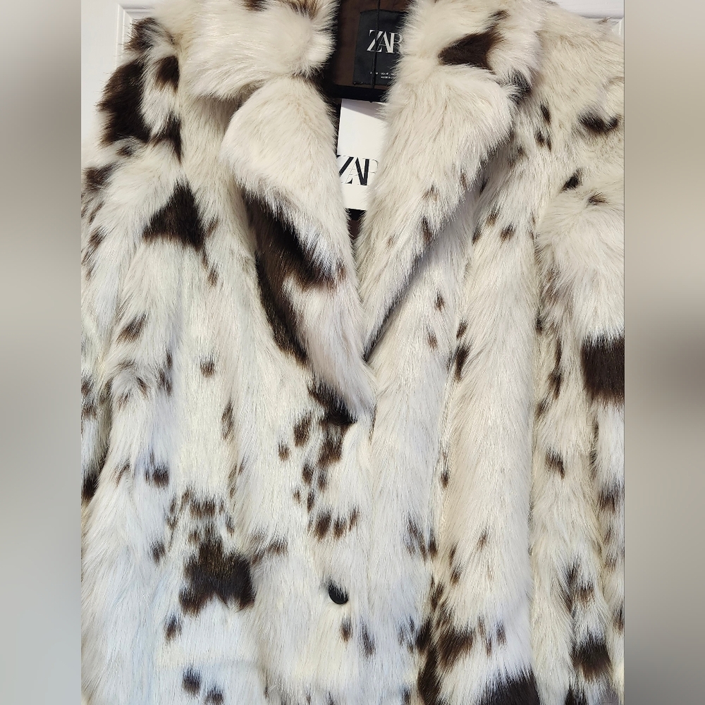 BNWT! Zara faux fur animal print coat - Picture 13 of 16